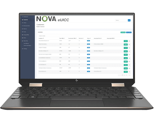 NOVA eUICC platform on laptop